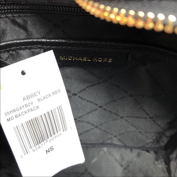 NWT Michael Kors MD Abbey Backpack red/black - Picture 6 of 6